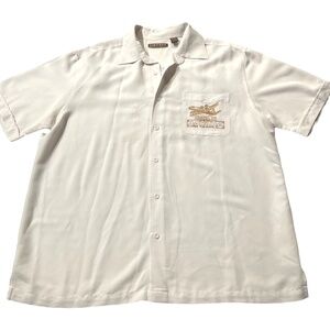 Cubavera Mens Embroidered Travel to Havana Cuba Airways Inc. Button Down XL